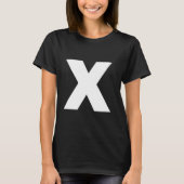 The Letter X Capital Plain White Bold Text Tシャツ (正面)