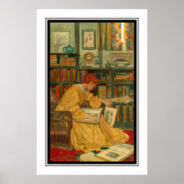 The Library by Elizabeth Shippen Green ポスター