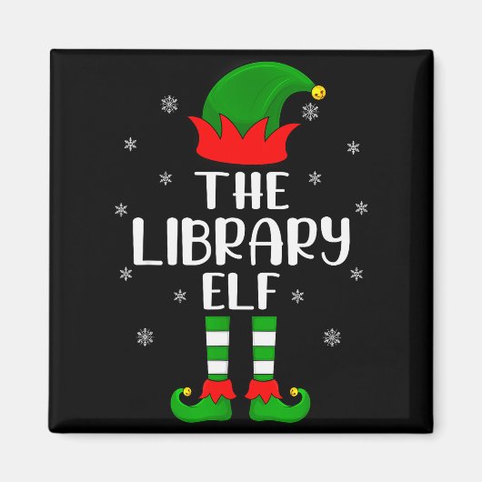 The Library Elf Christmas Party Matching Family Xm マグネット (正面)