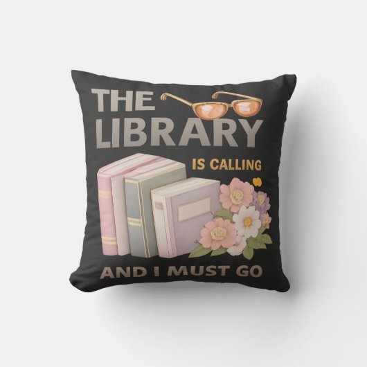 THE LIBRARY IS CALLING AND I MUST GO  クッション (正面)