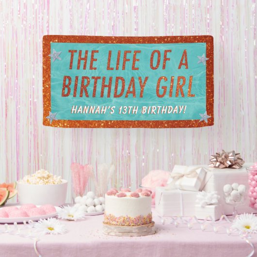 The Life of a Birthday Girl Party Welcome  横断幕 (パーティー)