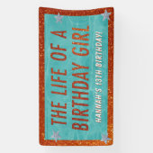 The Life of a Birthday Girl Party Welcome  横断幕 (縦)