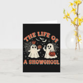 The Life Of A Showghoul Retro Halloween Show Ghost カード (黄色い花)