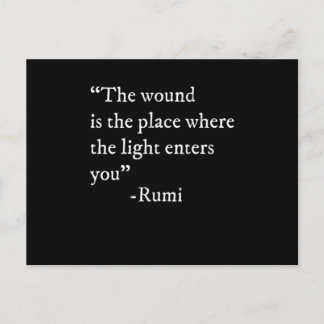 The Light Enters Rumi Quote Print ポストカード