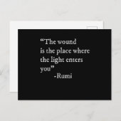 The Light Enters Rumi Quote Print ポストカード (正面/裏面)