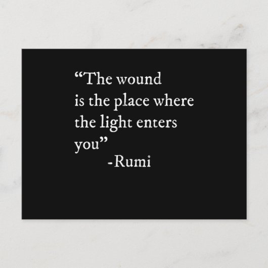 The Light Enters Rumi Quote Print ポストカード (正面)