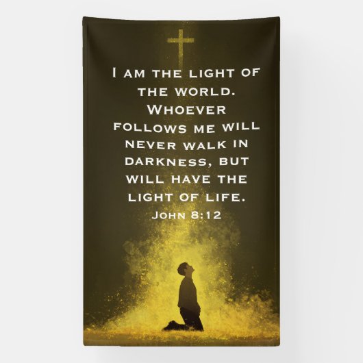 The Light of Life John 8:12   横断幕 (縦)