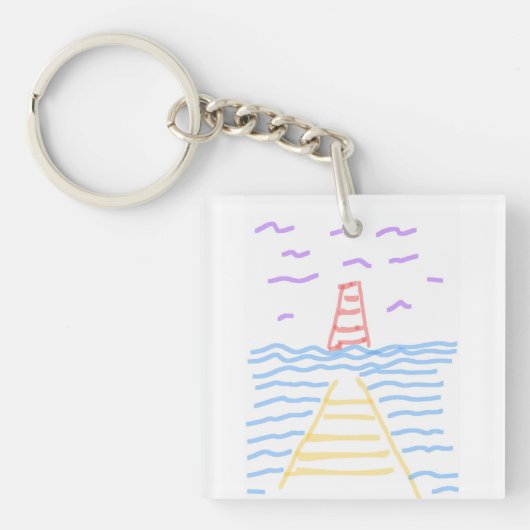 The Lighthouse and the Pier Acrylic Keychain キーホルダー (正面)