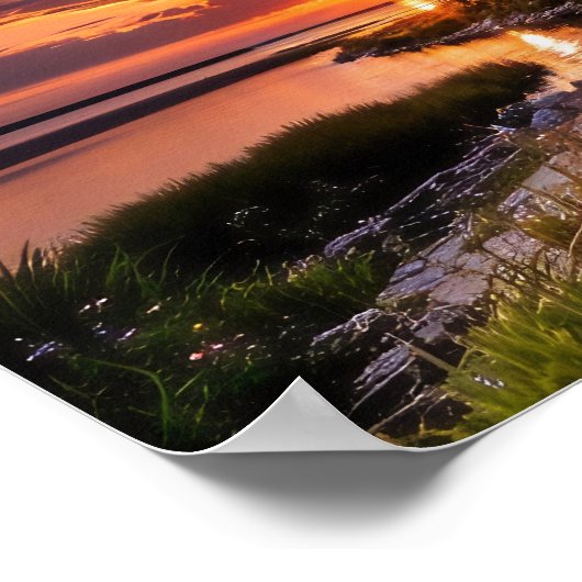 The Lighthouse at Sunset ポスター (角)