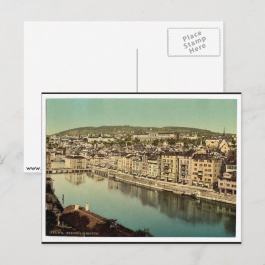 The Limmatquay, with Polytechnic, Zurich, Switchze ポストカード (正面/裏面)