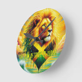 The lion of tribe of Judah T-Shirt ラウンド壁時計 (傾斜)