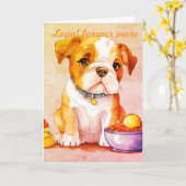 The little Baby Bulldog カード (黄色い花)