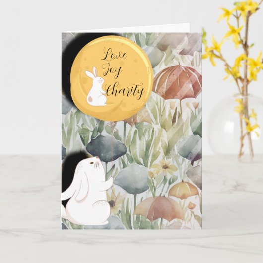 The Little Bunny's Thoughts カード (黄色い花)