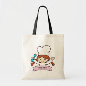 The Little Chef Hand-Drawn Canvas Tote Bag トートバッグ (正面)