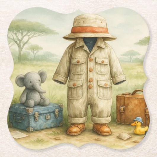 The Little Explorer | サファリ アドベンチャー ベビーシャワー ペーパーコースター (正面)