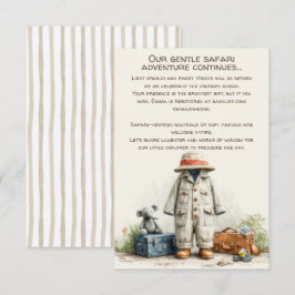 The Little Explorer | Safari Adventure Baby Shower エンクロージャーカード