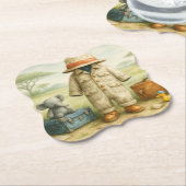 The Little Explorer | Safari Adventure Baby Shower ペーパーコースター (アングル)