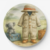The Little Explorer | Safari Adventure Baby Shower ペーパープレート (正面)