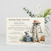 The Little Explorer | Safari Adventure Baby Shower 招待状 (スタンド正面)