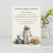 The Little Explorer | Safari Adventure Baby Shower 招待状 (スタンド正面)