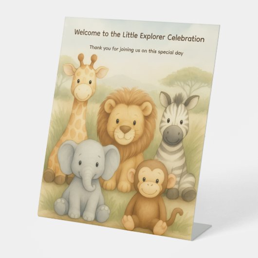 The Little Explorer | Safari Friends Adventure 台座サイン (正面)