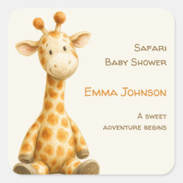 The Little Explorer | Safari Friends Baby Shower スクエアシール