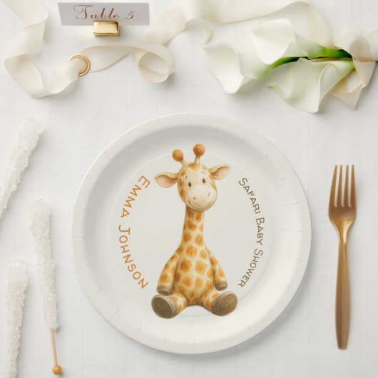The Little Explorer | Safari Friends Baby Shower ペーパープレート (ウェディング)