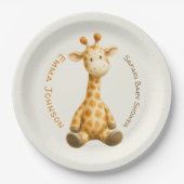 The Little Explorer | Safari Friends Baby Shower ペーパープレート (正面)