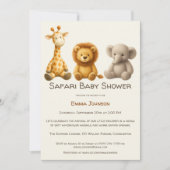 The Little Explorer | Safari Friends Baby Shower 招待状 (正面)