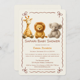 The Little Explorer | Safari Friends Baby Shower 招待状