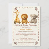 The Little Explorer | Safari Friends Baby Shower 招待状 (正面)