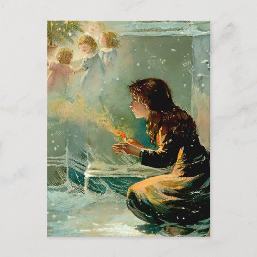 "The Little Match Girl" by E S Hardy ポストカード (正面)
