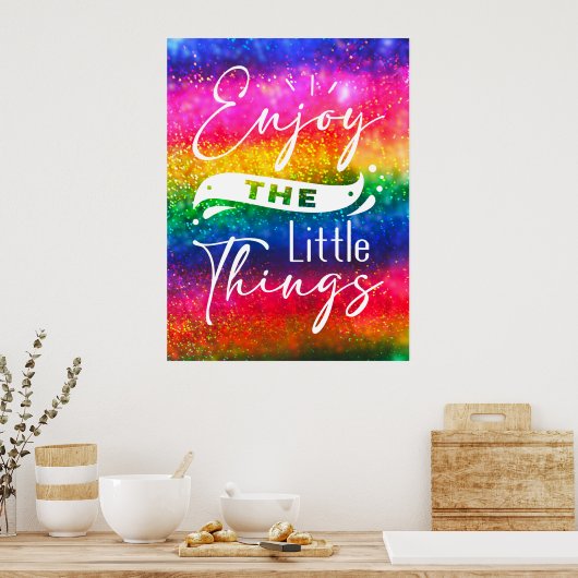 The Little Things楽しむ引用文おもしろいキャンバス印刷 ポスター (キッチン)