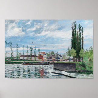 The Lock at Pontoise (1872) by Camille Pissarro ポスター