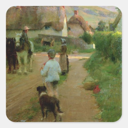 The Loiterers, 1888 (キャンバス上の油) スクエアシール (正面)
