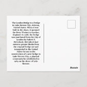 The London Bridge, Lake Havasu, Az ポストカード (裏面)