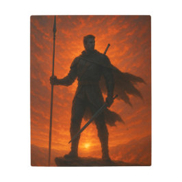 The Lone Warrior – Epic Fantasy Hero Art メタルプリント
