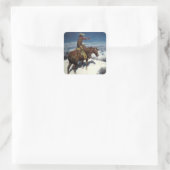 “The Lonely Vigil” by W Herbert Dunton スクエアシール (バッグ)