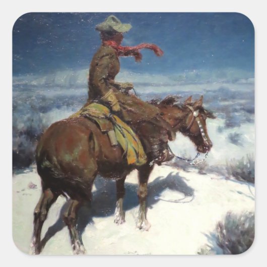 “The Lonely Vigil” by W Herbert Dunton スクエアシール (正面)