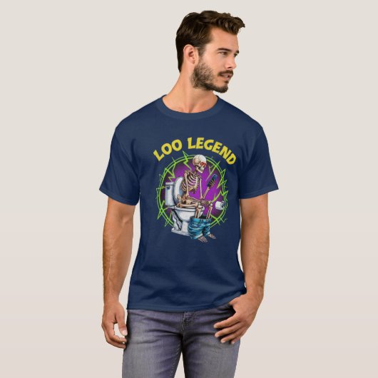 The Loo Legend Skeleton on Toilet Graphic Tシャツ (正面フル)