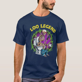 The Loo Legend Skeleton on Toilet Graphic Tシャツ