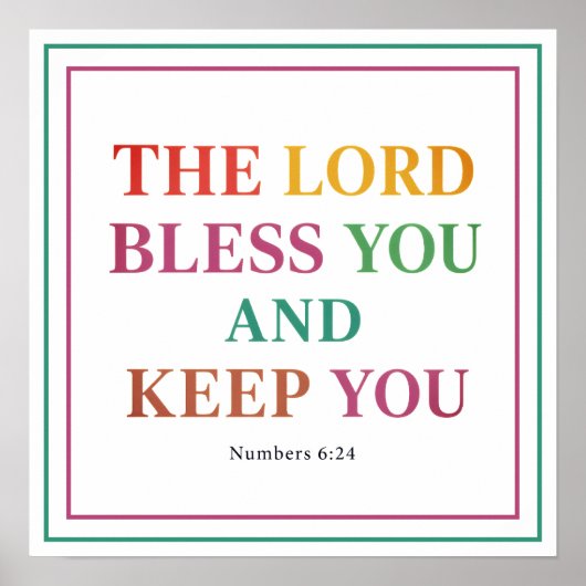 The Lord Bless You And Keep You Bold Numbers 6 24 ポスター (正面)