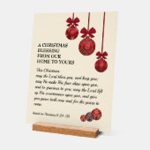 THE LORD BLESS YOU Christian Christmas Blessing アクリルサイン (傾斜)
