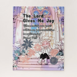 The Lord Gives Me Joy - Christian Retro Anime ジグソーパズル