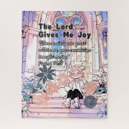 The Lord Gives Me Joy - Christian Retro Anime ジグソーパズル (縦)