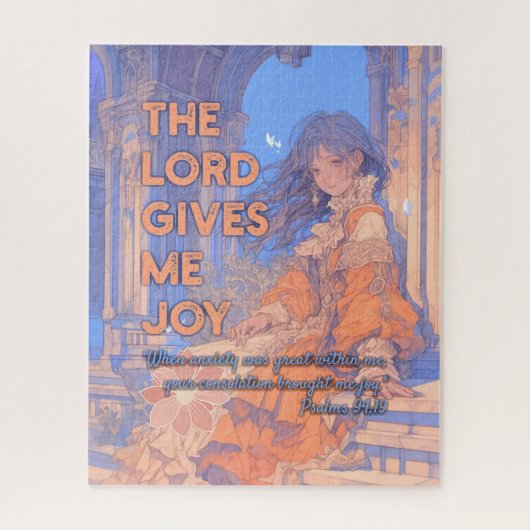 The Lord Gives Me Joy - Christian Retro Anime ジグソーパズル (縦)