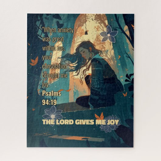 The Lord Gives Me Joy - Christian Retro Anime ジグソーパズル (縦)