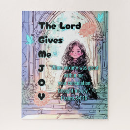 The Lord Gives Me Joy - Christian Retro Anime ジグソーパズル