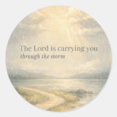 The Lord Is Carrying You Christian Encouragement  ラウンドシール (正面)