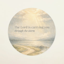 The Lord Is Carrying You Christian Encouragement ラウンドシール